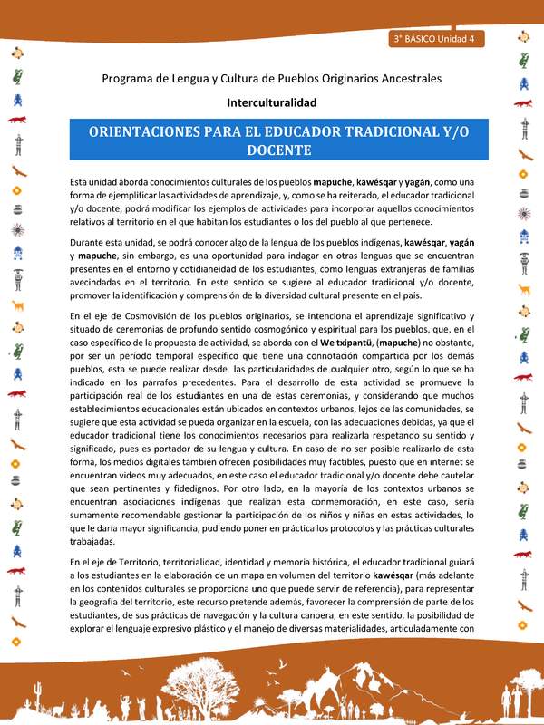 Orientaciones para el educador tradicional y/o docente