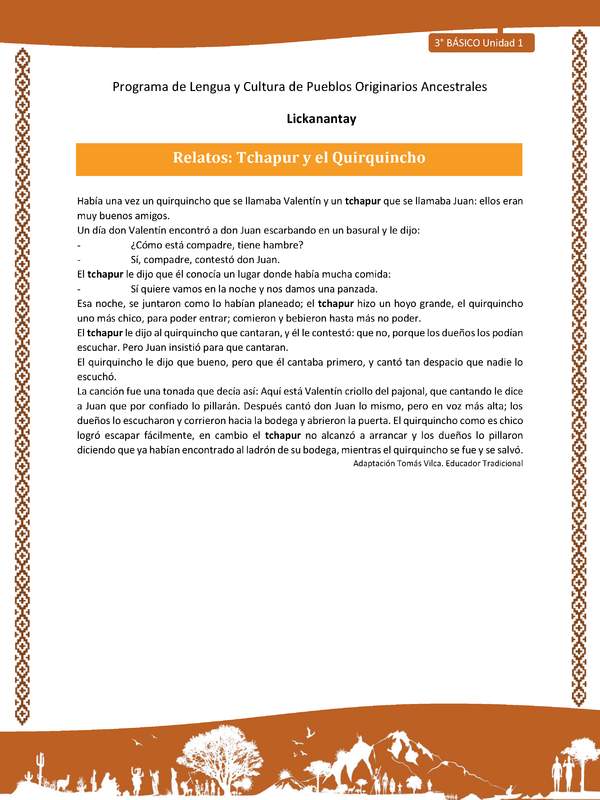 Relatos: Tchapur y el Quirquincho
