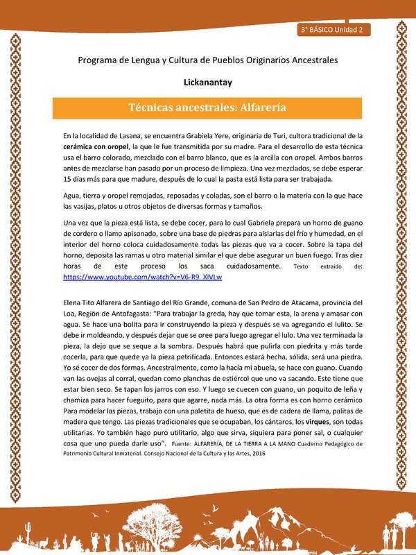 Técnicas ancestrales: Alfarería