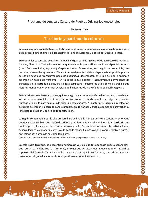 Territorio y patrimonio cultural