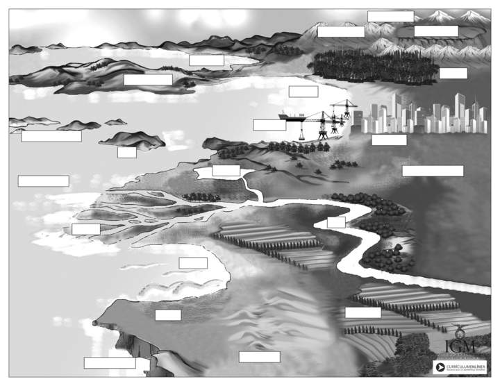 Nombres geográficos en blanco y negro