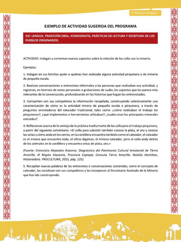 03-Actividad Sugerida LC03 COL-U01-LS01-Indagan y comentan nuevos aspectos sobre la relación de los colla con la minería