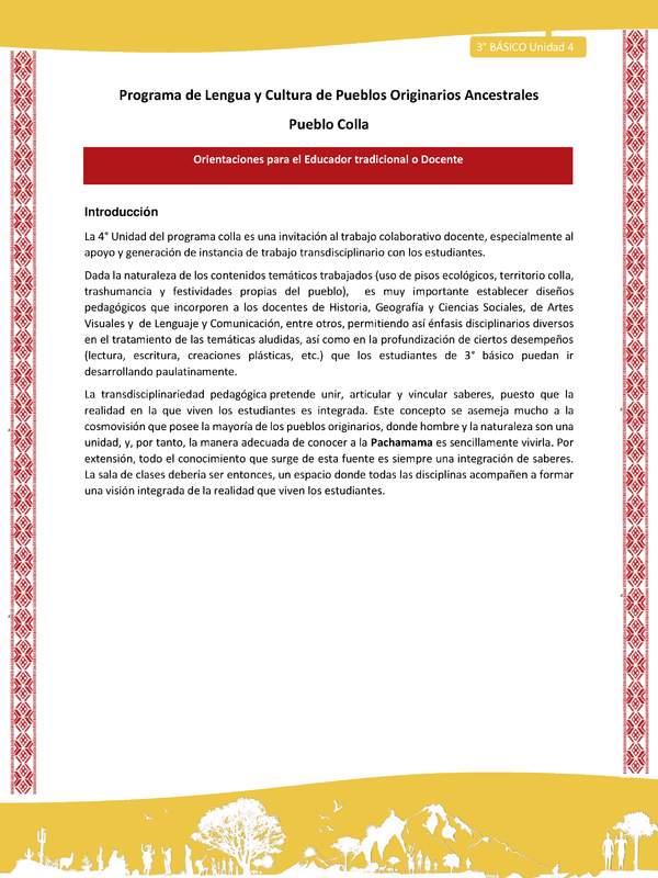 Orientaciones al docente - LC03 - Colla - U04 - Introducción