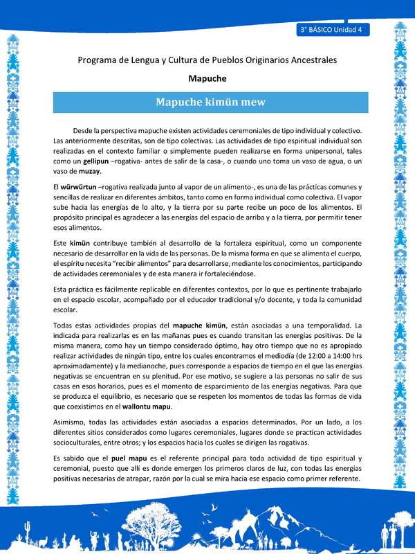 Mapuche kimün mew