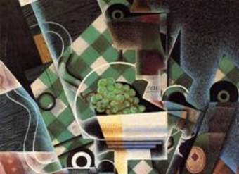 Naturaleza muerta con mantel a cuadros de Juan Gris