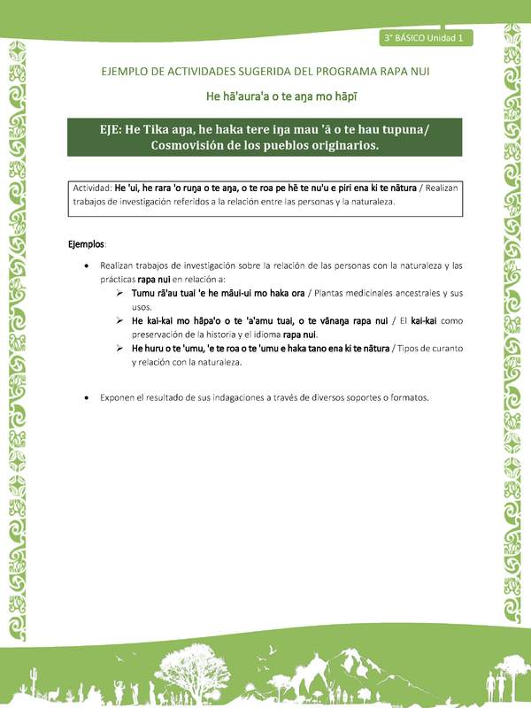 Realizan trabajos de investigación referidos a la relación entre las personas y la naturaleza