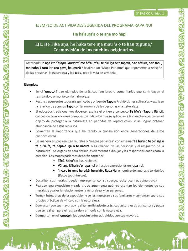 Realizan un “Mapa Parlante” que represente la relación de las personas, la naturaleza y los tapu, para la vida en armonía