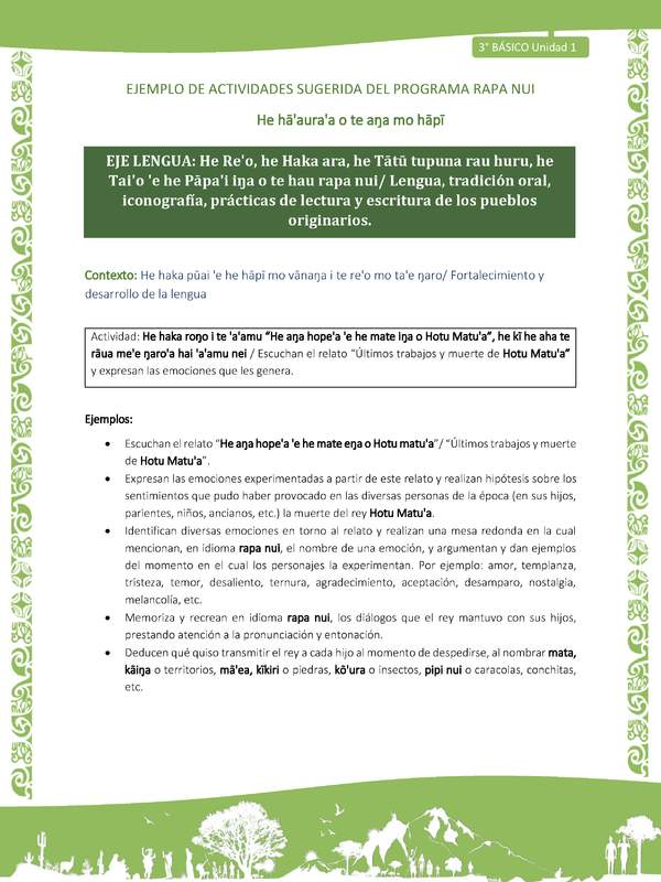 Narran relatos rapa nui y los relacionan con sus experiencias