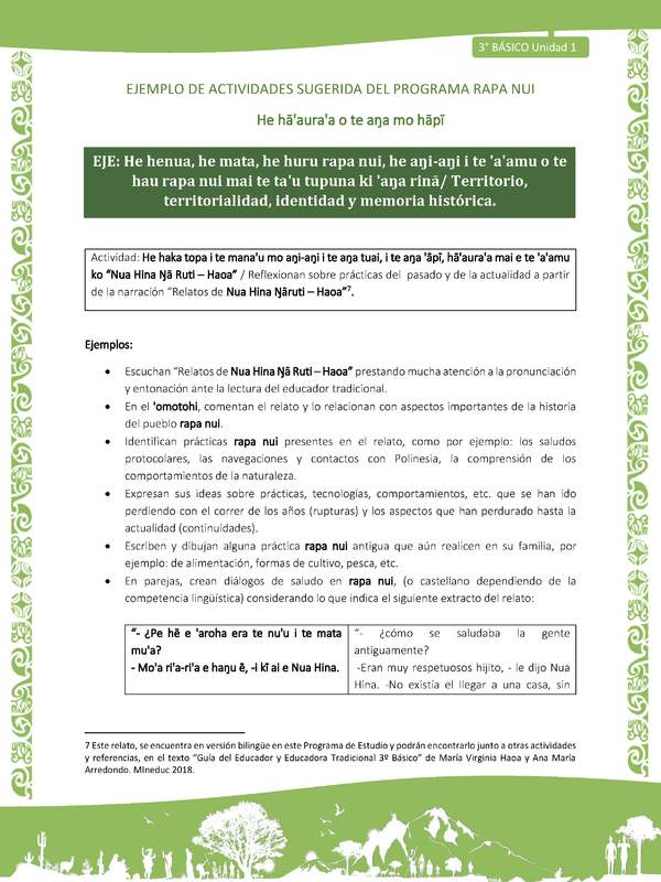 Reflexionan sobre prácticas del pasado y de la actualidad a partir de la narración “Relatos de Nua Hina Ŋāruti – Haoa