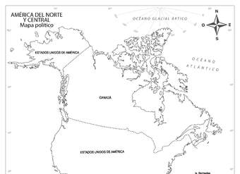 Mapa político de América del Norte y Central