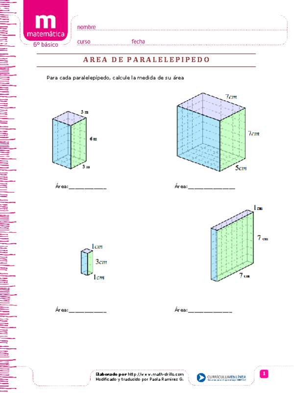 Área de paralelepípedo