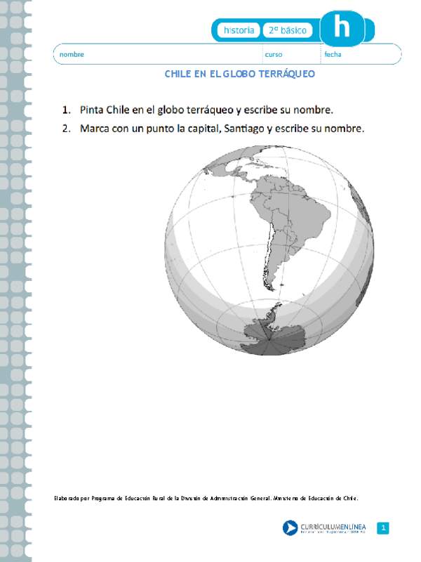 Chile en el globo terráqueo