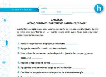 ¿Cómo cuidamos los recursos naturales en casa?