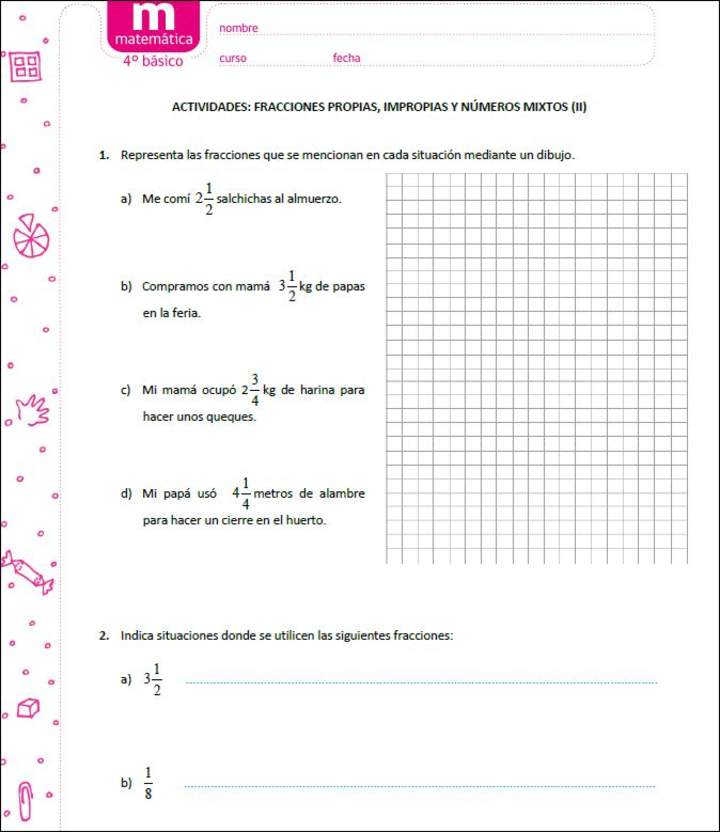 Fracciones propias, impropias y números mixtos (II)