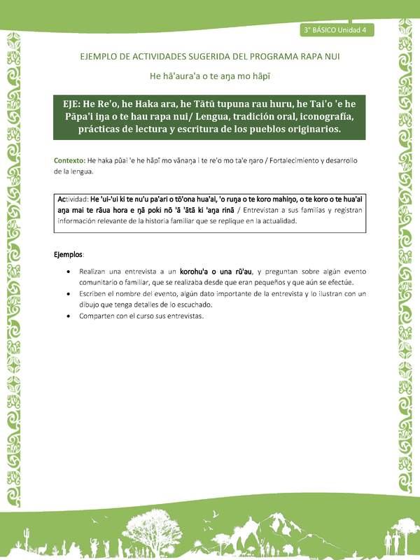 Entrevistan a sus familias y registran información relevante de la historia familiar que se replique en la actualidad