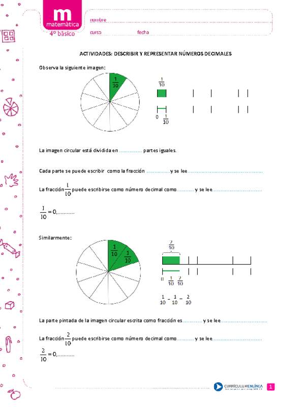 Describir y representar números decimales