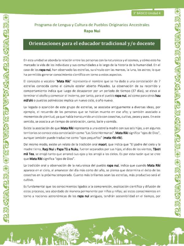 Orientaciones para el educador tradicional y/o docente