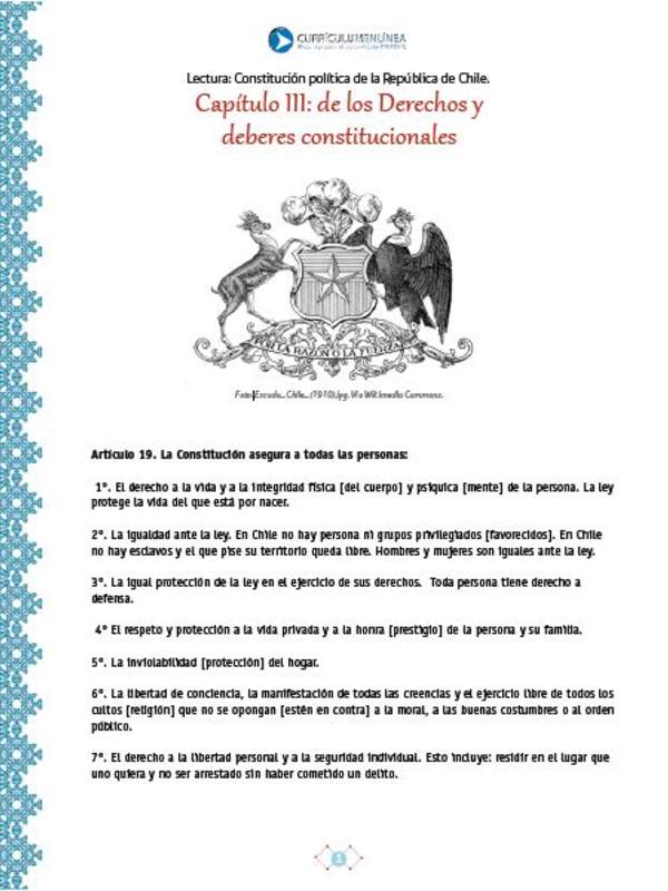 Constitución de Chile: De los Derechos y Deberes constitucionales