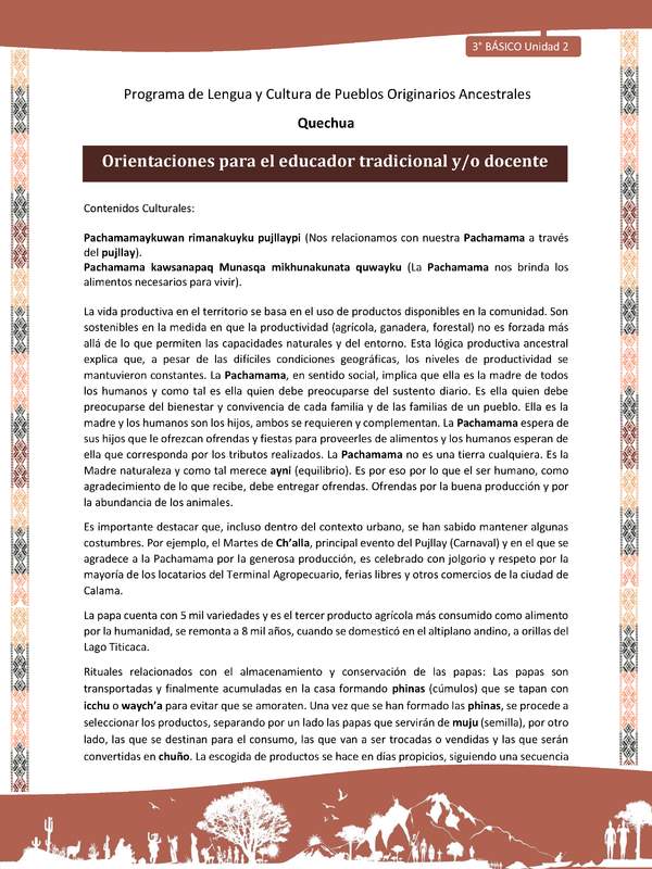 Orientaciones para el educador tradicional y/o docente