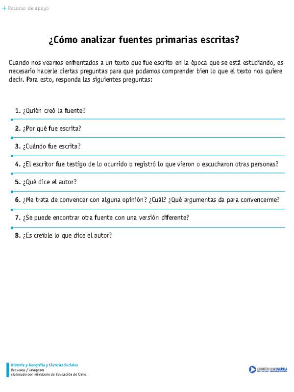 ¿Cómo analizar fuentes primarias escritas?