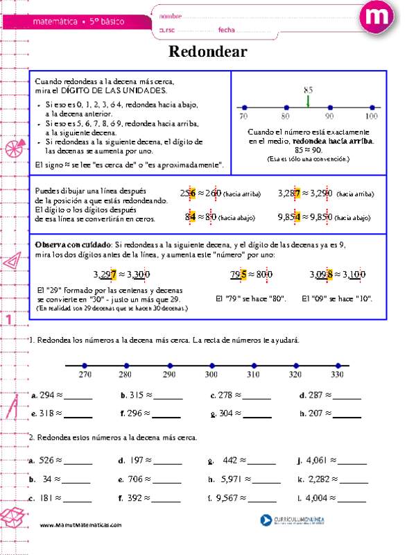 Redondear números a la decena más cercana