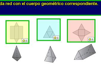 Conecta cada red con su cuerpo geométrico