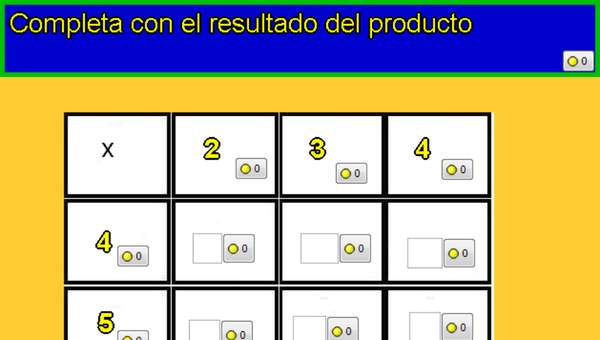 Tablas de multiplicar de 2, 3, 4 y 5