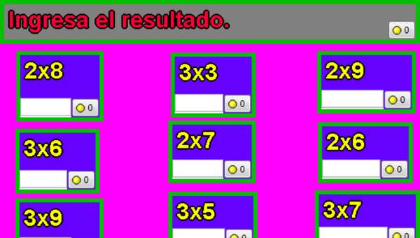 Tablas de multiplicar de 2 y 3