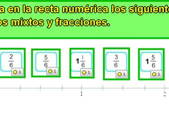 Ubicar fracciones en recta numérica (I)