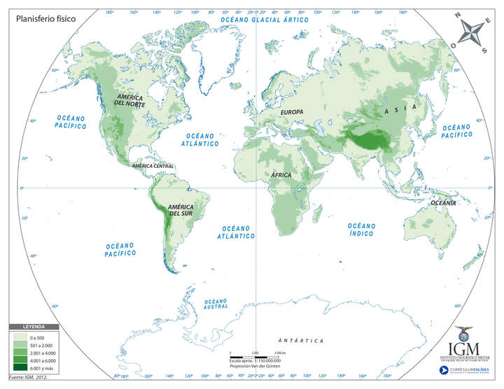 Planisferio físico