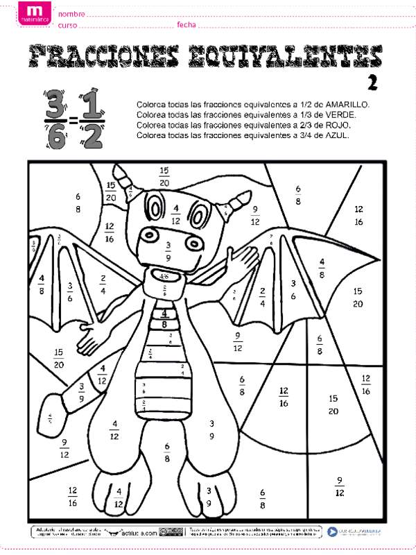 Fracciones equivalentes o iguales (II)