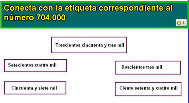 Relacionar un número con su escritura en palabras (II)