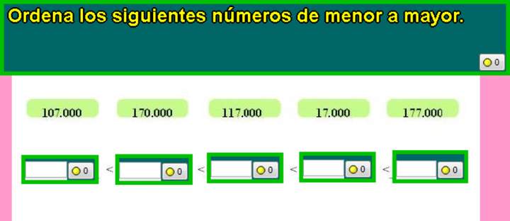 Comparar y ordenar números (II)