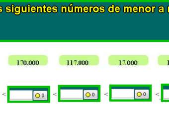 Comparar y ordenar números (II)