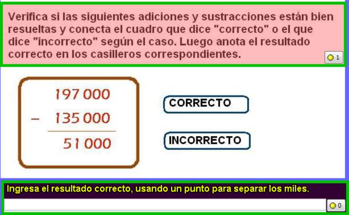 Verificar sutracción usando el algoritmo (I)