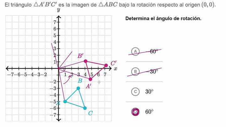 Determinación del ángulo de rotación | Khan Academy en Español
