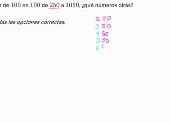 Contando de 100 en 100. Ejemplo