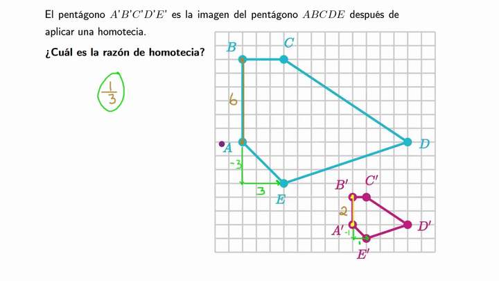 Ejemplos sobre la razón de homotecia | Khan Academy en Español