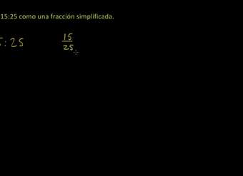 Razones como fracciones en forma simplificada