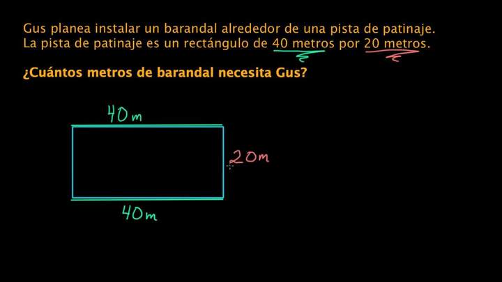 Problema sobre perímetro: pista de patinaje | Khan Academy en Español