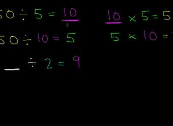 Ejemplos que relacionan multiplicación con división