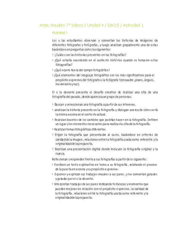 Artes Visuales 7° básico-Unidad 4-OA3;5-Actividad 1