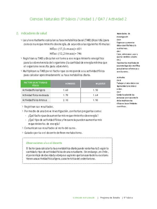 Ciencias Naturales 8° básico-Unidad 1-OA7-Actividad 2