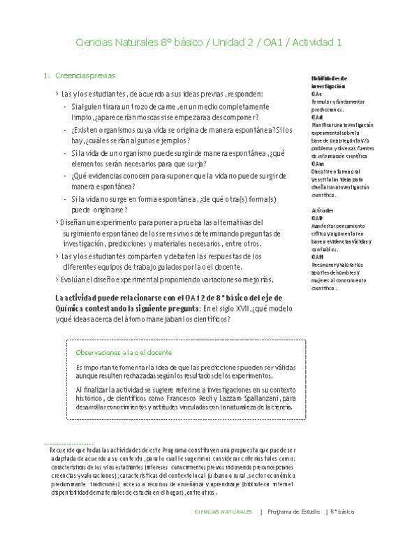 Ciencias Naturales 8° básico-Unidad 2-OA1-Actividad 1