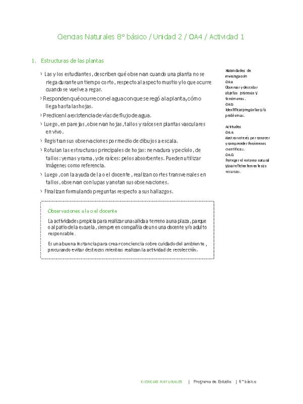 Ciencias Naturales 8° básico-Unidad 2-OA4-Actividad 1