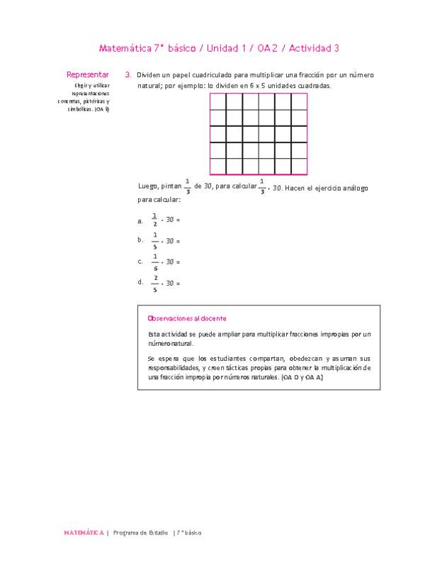 Matemática 7° básico -Unidad 1-OA 2-Actividad 3