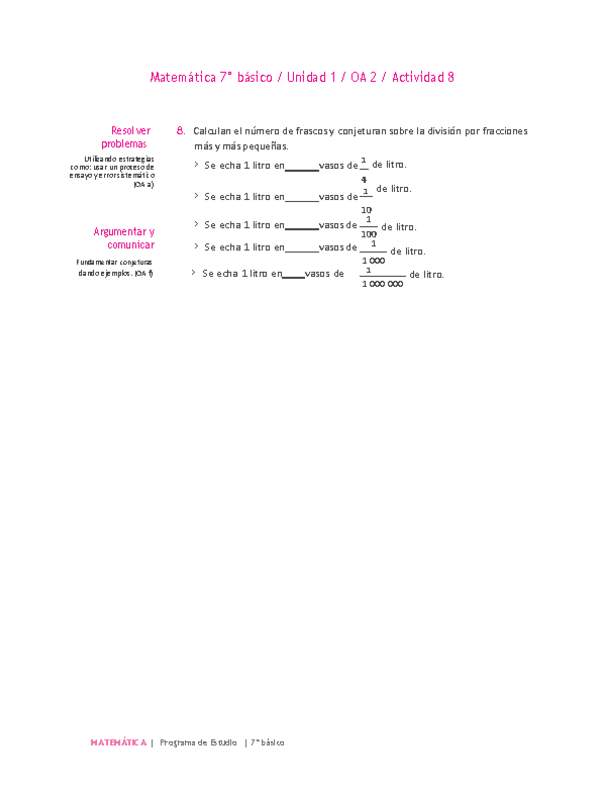 Matemática 7° básico -Unidad 1-OA 2-Actividad 8
