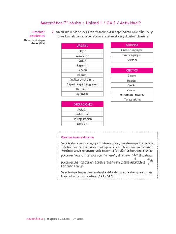 Matemática 7° básico -Unidad 1-OA 3-Actividad 2