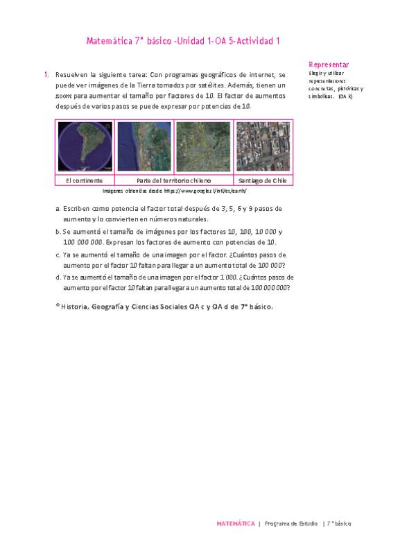 Matemática 7° básico -Unidad 1-OA 5-Actividad 1
