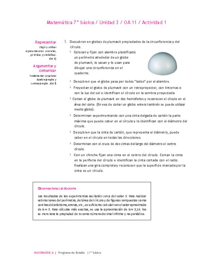 Matemática 7° básico -Unidad 3-OA 11-Actividad 1
